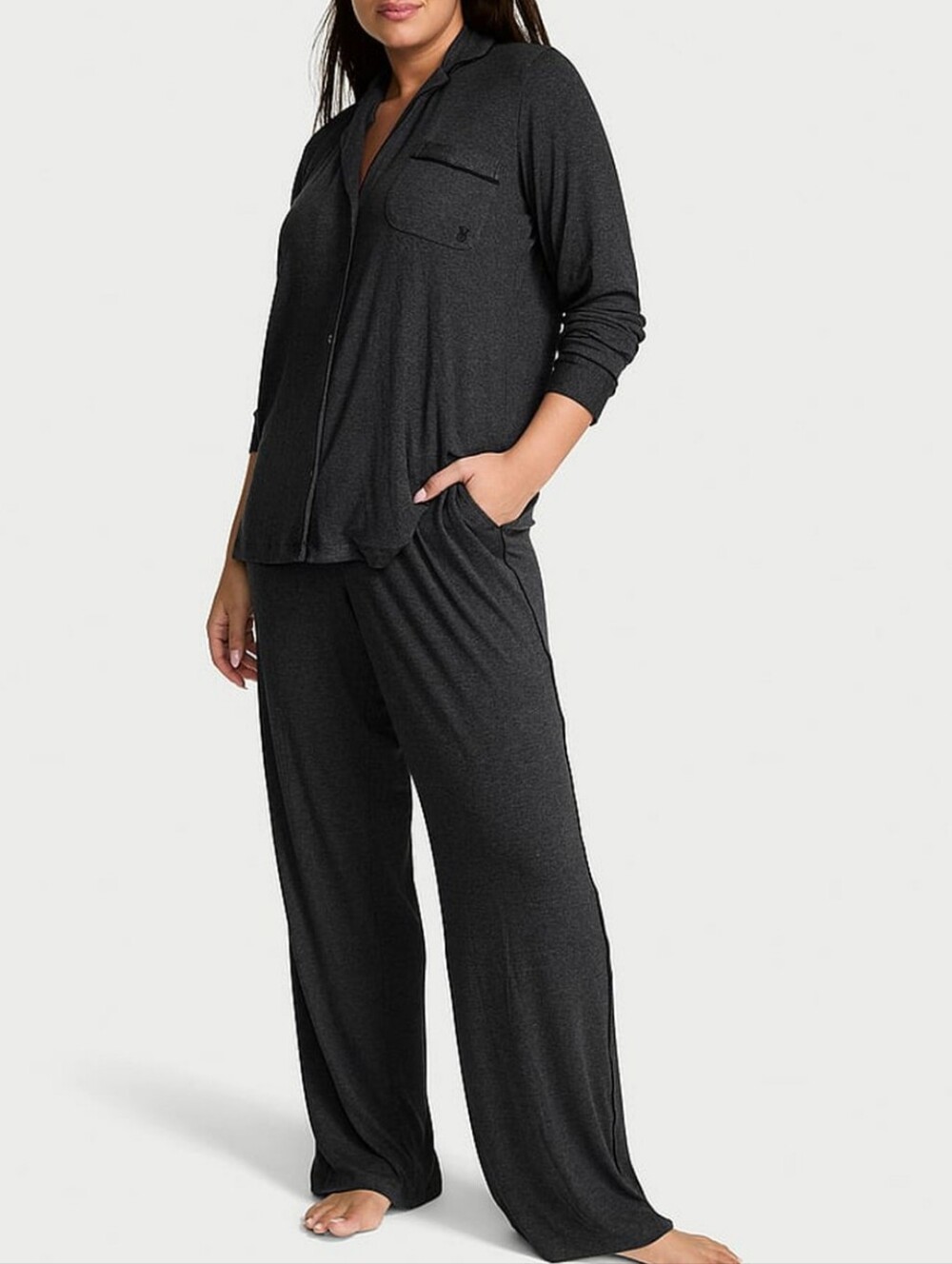 Victoria's Secret SoSoft Modal Ribbed Long Pajama Set Sz Med